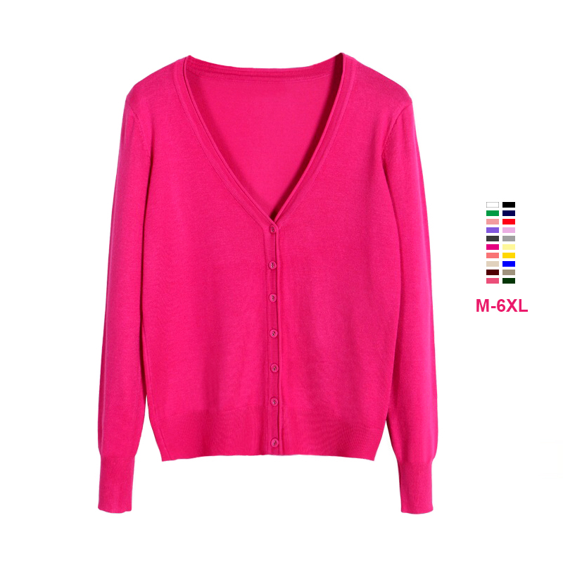 V Neck Cardigan Ladies Sweater 