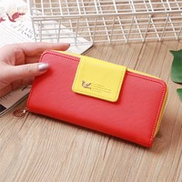 Dompet Clutch Panjang Wanita Kulit PU Grosir Merek OEM dengan Lapisan Poliester Desain Huruf & Karakter 2024