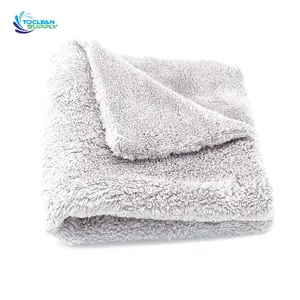 70 Polyester 30 Polyamide Microfiber Car Drying Wash Edgeless free Auto Detailing Product Cleaning 600gsm Coral Fleece Towel