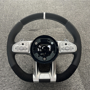 Volant de voiture personnalisé en fibre de carbone pour Benzs AMG W204 G500 G55 G63 <span class=keywords><strong>E200</strong></span> E300 E320 C63S S63, volant en cuir Alcantara - Product Image 2