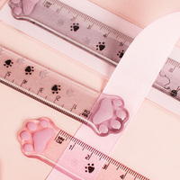 Règle droite au design patte de chat mignon, fonction de mesure et de dessin, cadeau de rentrée scolaire pour étudiants