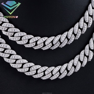 Collar de Plata de Ley 925 de Alta Calidad con Moissanita VVS, Cadena Cubana con Certificado GRA, Estilo Hip Hop para Hombre/Mujer - Product Image 2