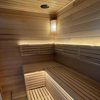 Unit Kombinasi Sauna Luar Ruangan & Bak Mandi Es dengan Teknologi Inframerah Jauh Kayu Hemlock Solid Desain Modern