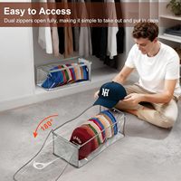 Bolsa de Almacenamiento para Gorras de Béisbol KUYUE, Transparente, con Capacidad para 24 Gorras, Organizador de Gorras de Béisbol para Armario, Plegable