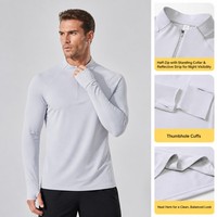 Maglietta da Corsa a Maniche Lunghe con Mezza Zip e Logo Personalizzato, Asciugatura Rapida, Traspirante, per Allenamento in Palestra, Abbigliamento Sportivo OEM ODM di Alta Qualità