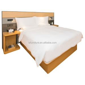 Customizable <b>Low</b> Cost Wood Hotel <b>Bed</b> & Mattress Sets with Wood <b>Frame</b> Headboard Bedding and Nightstands OEM ODM Factory Supplier - Product Image 5
