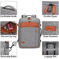 Grand sac à dos de voyage approuvé pour les vols, avec port de chargement USB, pour hommes, sac à dos de type valise