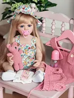 Mehrsprachige Konversationsaufzeichnung 22 Zoll Lebensechte Neugeborenen-Babypuppe Weiche Silikon-Vinyl-Mädchenpuppe Geburtstagsgeschenk Anpassbar