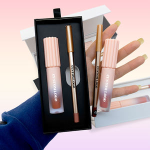 Conjunto de Maquiagem <span class=keywords><strong>Gloss</strong></span> de Marca Privada, Conjunto de <span class=keywords><strong>Gloss</strong></span> Labial Brilhante de Alta Pigmentação com Lápis Labial, <span class=keywords><strong>Gloss</strong></span> Labial Rosa com Kit de Lápis - Product Image 5