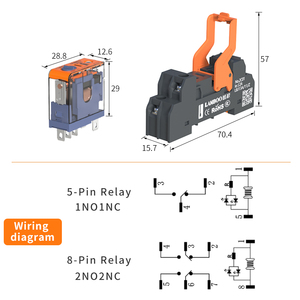 Lanboo j13a thu nhỏ trung gian tiếp sức j13a 8-pin 2no2nc với guideway cơ sở DC12V DC24V AC a220v mỏng hẹp - Product Image 6