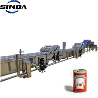 CE-gecertificeerde nieuwe SINDA volautomatische tomatenpuree-, ketchup- en fruitsausverwerkingslijn, voedselsterilisator, capaciteit 10-50 ton/dag, afvulling