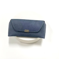 Étui rigide rectangulaire vierge en PU pour lunettes, avec pochette de rangement et chiffon de nettoyage, personnalisable par sublimation