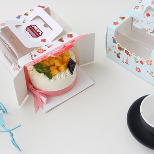 Wholesale Milu Pattern <b>Christmas</b> Decorative Cake <b>Box</b> Handle Featuring Embossing Matt Glossy Lamination UV Coating Print Handling - Product Image 3