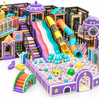Nouvel équipement de terrain de jeu intérieur personnalisé pour enfants : piscine à balles, toboggan, carrousel, tunnel d'escalade, structure de jeu