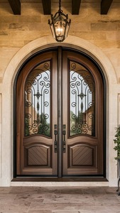 Porte d'entrée en fer forgé personnalisée avec monogramme pour résidences de luxe sur mesure et développements immobiliers exclusifs - Product Image 4