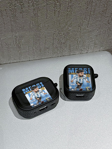 Étui pour <span class=keywords><strong>AirPods</strong></span> avec imprimé d'athlète de football de dessin animé pour <span class=keywords><strong>AirPods</strong></span> 1/2/3/Pro/Pro 2, housse de protection antichoc noire, style sportif noir - Product Image 6