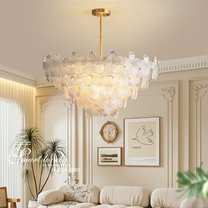 Luminaires suspendus de salon au design français Luminaires suspendus en verre de luxe modernes - Product Image 2