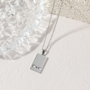 Collar de Acero Inoxidable con Caligrafía Árabe Islámica Musulmana '<span class=keywords><strong>Todo</strong></span> lo que Deseas que Dios' para Eid, Joyería de Moda, Venta al por Mayor - Product Image 3