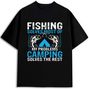 เสื้อยืดตกปลาผู้ชาย ผ้าฝ้าย 100% 180gsm ทรงปกติ พิมพ์ลายด้านหน้า แบบสวม ผลิตในสหรัฐอเมริกา - Product Image 1