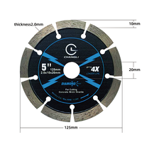 Lame de scie diamantée Changli neuve, imprimée UV, pressée à chaud au nitride, 125 mm, OEM, pour la découpe du béton, des briques, du granit et des pierres