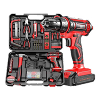 Perceuse à percussion électrique au lithium 21V de haute qualité avec coffret d'outils et jeu de 31 embouts pour réparations domestiques