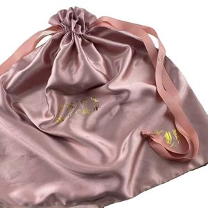 Sacs cadeaux en satin multicolores recyclables avec cordon de serrage pour bijoux, vêtements, chaussures, rangement - Product Image 3