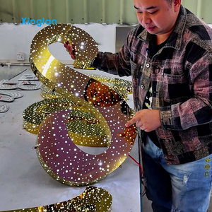 <span class=keywords><strong>Letras</strong></span> Iluminadas <span class=keywords><strong>con</strong></span> Luz de Estrellas de Alta Gama, Personalizadas, <span class=keywords><strong>Letras</strong></span> Metálicas 3D <span class=keywords><strong>con</strong></span> Retroiluminación LED para Comercios de Lujo - Product Image 2