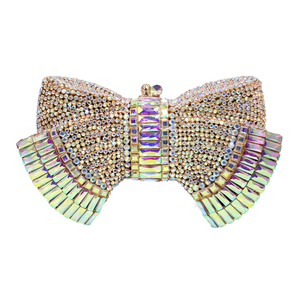 <b>Sparkly</b> Rhinestone Bowknot Evening Clutch <b>Bag</b> For Women Wedding Party Prom Fashion Classic Luxury Handbag With Chain Strap - Product Image 1