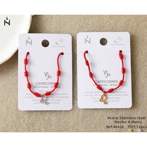 Cavigliera Capricorno Sette Stelle con Cordino Rosso in Acciaio Inossidabile, Gioiello Zodiacale Fatto a Mano - Product Image 3