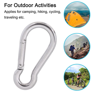 OEM klip <span class=keywords><strong>Carabiner</strong></span> tugas berat kait jepret pegas baja tahan karat 304 logam kualitas tinggi untuk karabiner luar ruangan - Product Image 3