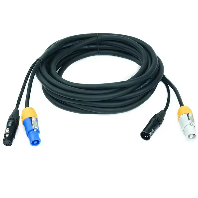 ABCCABLS 5 Pin DMX Power Hybrid Cable with 16A Stage Power Connector & XLR-5P for Stage Equipment