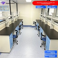 Banc de laboratoire latéral, banc central, support à réactifs en PVC, support à tubes à essai, cadre de plan de travail, mobilier commercial Chine
