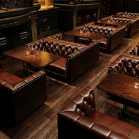 Canapé de bar de style occidental pour café, combinaison table et chaise simple ou double, canapé de bar américain pour cigares