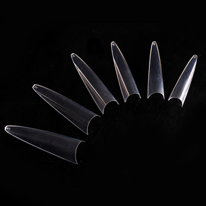 TSZS <span class=keywords><strong>XXL</strong></span> Stiletto Puntas postizas Extra largas C Curva ABS Cubiertas de uñas para dedos Cubierta completa Uñas francesas transparentes para salones - Product Image 1