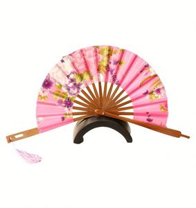 Wholesale Hanfu Antique Round Fan Bamboo Folding Craft Blossom Windmill Cheap Fan Round Silk Fabric Bamboo Fan Foldable - Product Image 2