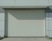 Porte à enroulement en aluminium résistante au vent pour entrepôt, portail en acier robuste, design minimaliste, utilisation extérieure pour supermarché