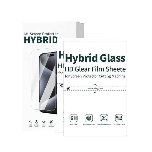 8" 0.31mm HD Transparent 6H Anti-Scratch Hybrid Glass Mobile Phone GPS Universal Screen Protector Sheets 2.5D Radian