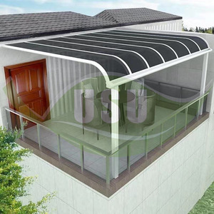 Nuovo Stile di Tende da Sole Moderne per Terrazze con Telaio in Alluminio e Tetto in Policarbonato, 1 Set di Strutture da Giardino - Product Image 6