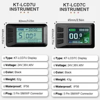 Kit d'affichage intelligent Kunteng pour vélo électrique, écran LCD3/LCD5/LCD7/LCD8H/LED880 24V-72V universel pour vélo électrique