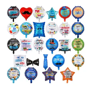 New design fathers day decorations 18 inch English happy fathers day foil balloons