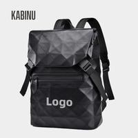 Sac à dos pour ordinateur portable en PU avec logo personnalisé, résistant à l'eau, tendance, décontracté, pour étudiants, usage quotidien