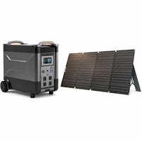 Générateur portable 200W avec panneau pliable + Kit station d'alimentation 300W/600W/1800W/2400W/2500W/3500W/4000W, Alimentation de secours hors réseau