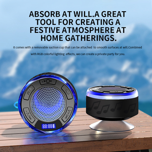 IPX6 Bathroom Bluetooth <b>Speaker</b> Waterproof Wall Mounted Portable Audio <b>Speaker</b> with RGB Light <b>LED</b> display clock function - Product Image 5