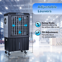 Climatiseur évaporatif intelligent 9000 cmh noir, refroidisseur d'air en Chine, réservoir d'eau de 100 L, climatisation évaporative portable