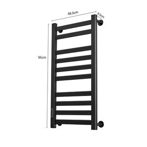 Haute qualité prix de gros étanche <span class=keywords><strong>noir</strong></span> <span class=keywords><strong>mat</strong></span> salle de bain en aluminium mural Smart Rack sèche-serviettes chauffant électrique - Product Image 1