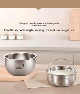 Cuiseur à riz intelligent multifonctionnel 3L en acier inoxydable 316 et plastique, avec revêtement intérieur sans revêtement pour cuisson à faible teneur en sucre, usage domestique - Product Image 6