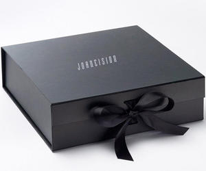 Wholesale Recycled Folding Handbag Clothes Rigid Packing <b>Box</b> Luxury <b>Large</b> Book Shape Cardboard Black <b>Box</b> with Ribbon - Product Image 5
