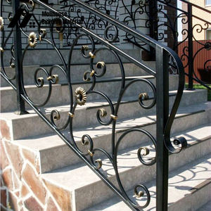 Foshan fabrika rustik ferforje Metal balkon korkuluğu açık kapalı güvenlik korkuluklar merdiven döşeme için korkuluklar - Product Image 5