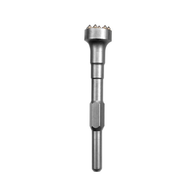 OEM Customizable 10 Teeth Carbide Tipped Round Head Bushing Hammer Tool with Hex Shank Designed for Concrete Stone Grinding