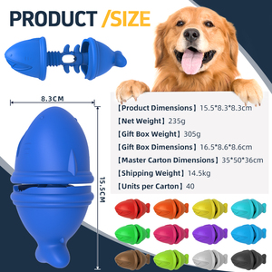 KINYU Neue umwelt freundliche Gummi zahn reinigung Interaktive Tiernahrung <span class=keywords><strong>Dog</strong></span> Toy Shark Style Chew Stick Holder Anti-Choke - Product Image 2